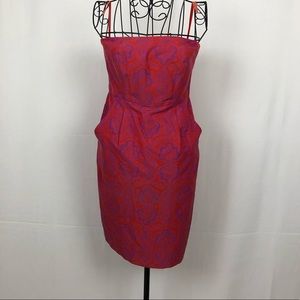 J. Crew cotton/silk strapless dress pockets 0